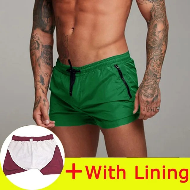 Mens  Swimwear Sexy Swim Briefs, Beach Board Shorts, Sporty Surf Trunks
