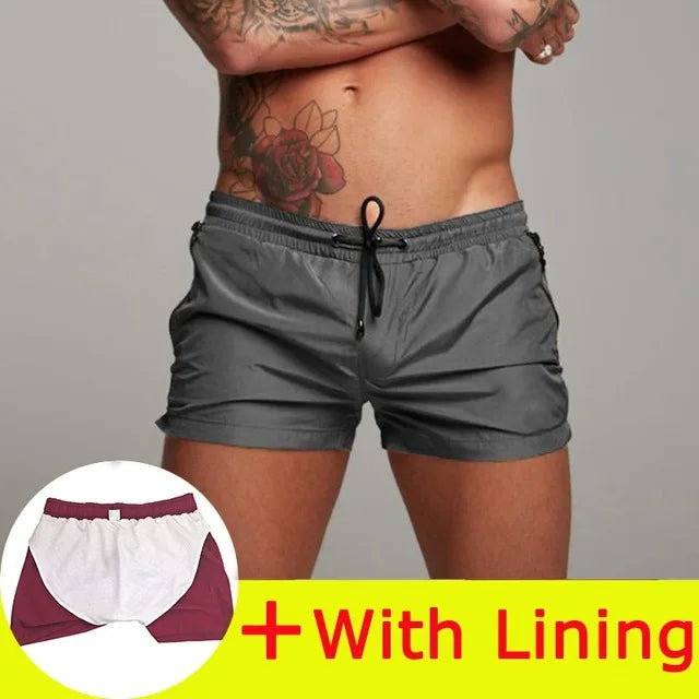 Mens  Swimwear Sexy Swim Briefs, Beach Board Shorts, Sporty Surf Trunks