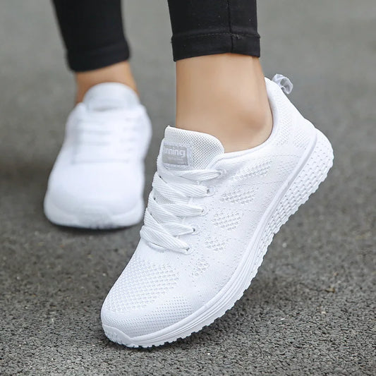 Women's Casual Breathable Mesh Sneakers Walking Gym Flat Vulcanized Shoes