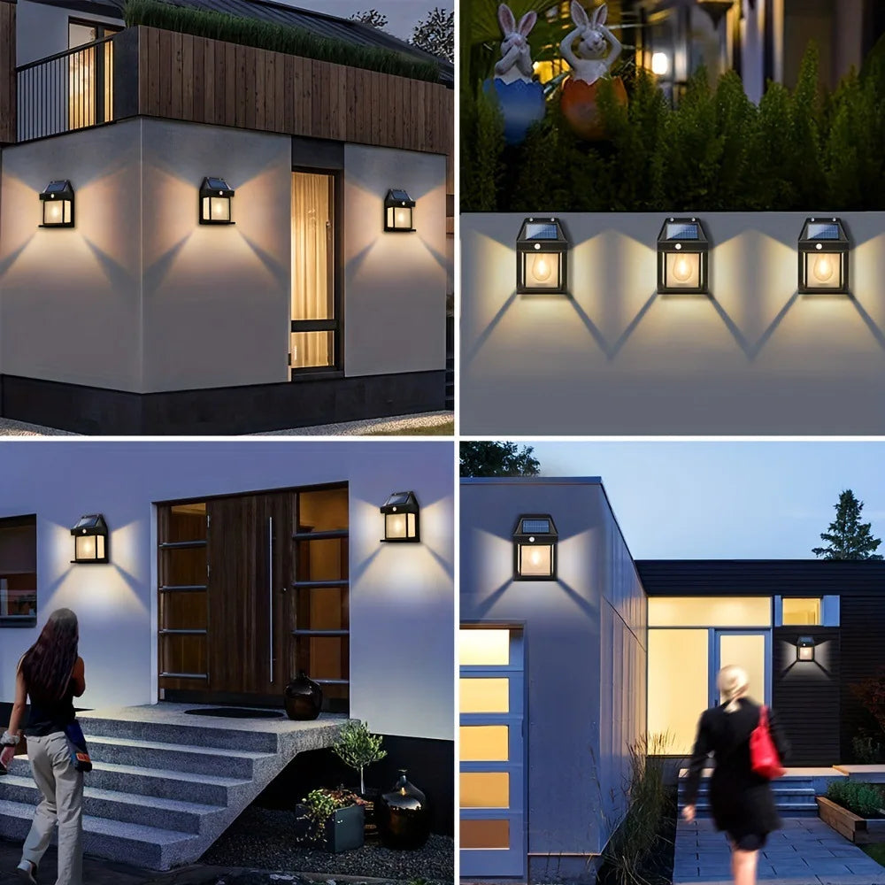 Outdoor Solar Wall Light Motion Sensor LED IP65 Waterproof Patio Garage