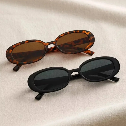 Retro Oval Sunglasses Unisex Metal Frame UV400 Classic Outdoor Eyewear