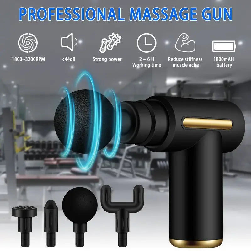 Mini Massage Gun Deep Tissue Percussion Massager for Neck, Back, Muscle Pain Relief, USB Rechargeable