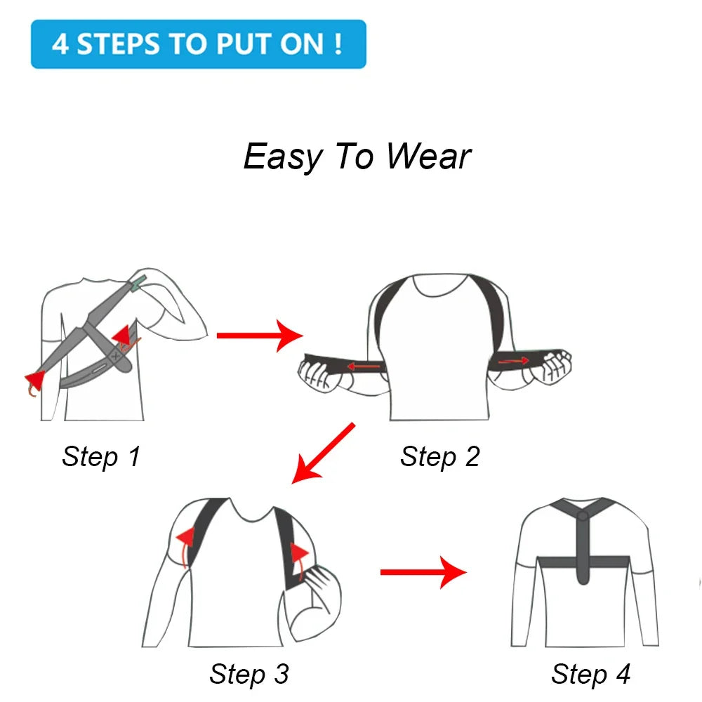 Back Posture Corrector Belt for Men & Women Shoulder Support Straightener