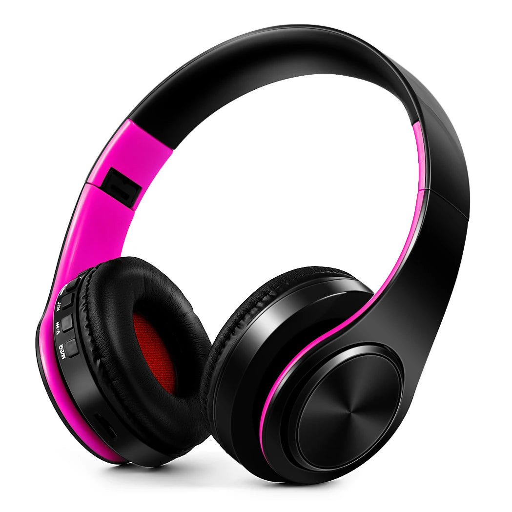 Gold Wireless Bluetooth Headphones w/Mic & 3.5mm Jack for iPhone Samsung
