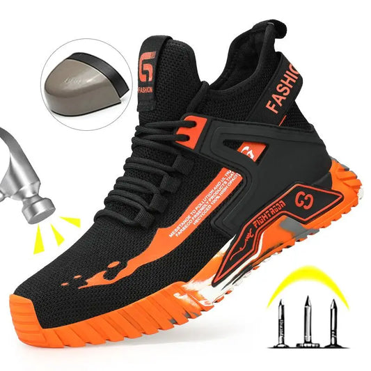 High Top Steel Toe Safety Shoes – Anti-Puncture Work Boots for Men & Women