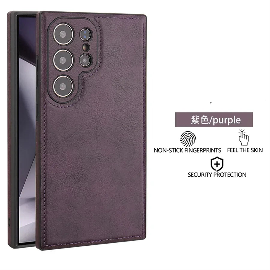 Luxury Vintage PU Leather Case Shockproof Soft Cover for Samsung Camera