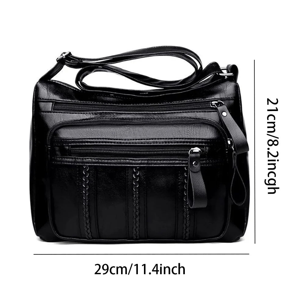 Women's Bag PU Soft Leather Ladies Fashion Simple Shoulder Bags Mom's Bags Crossbody Bag Purse With Adjustable Strap Satchel