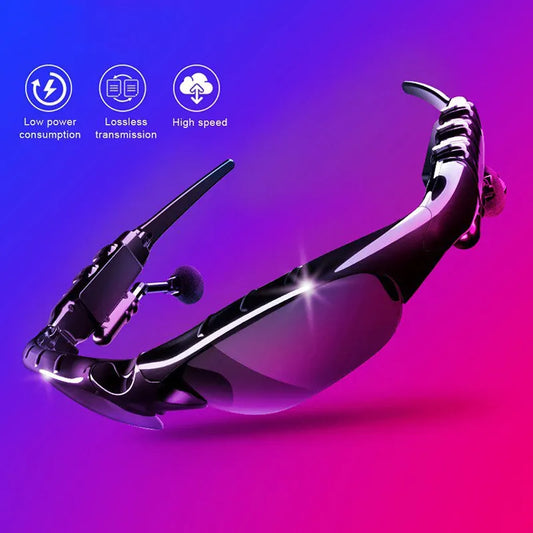 Wireless Bluetooth Sunglasses Headset w/Mic Noise Reduction for Sports