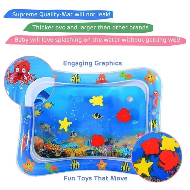 Baby Inflatable Water Play Mat Tummy Time Cushion Pad Early Learning Toy