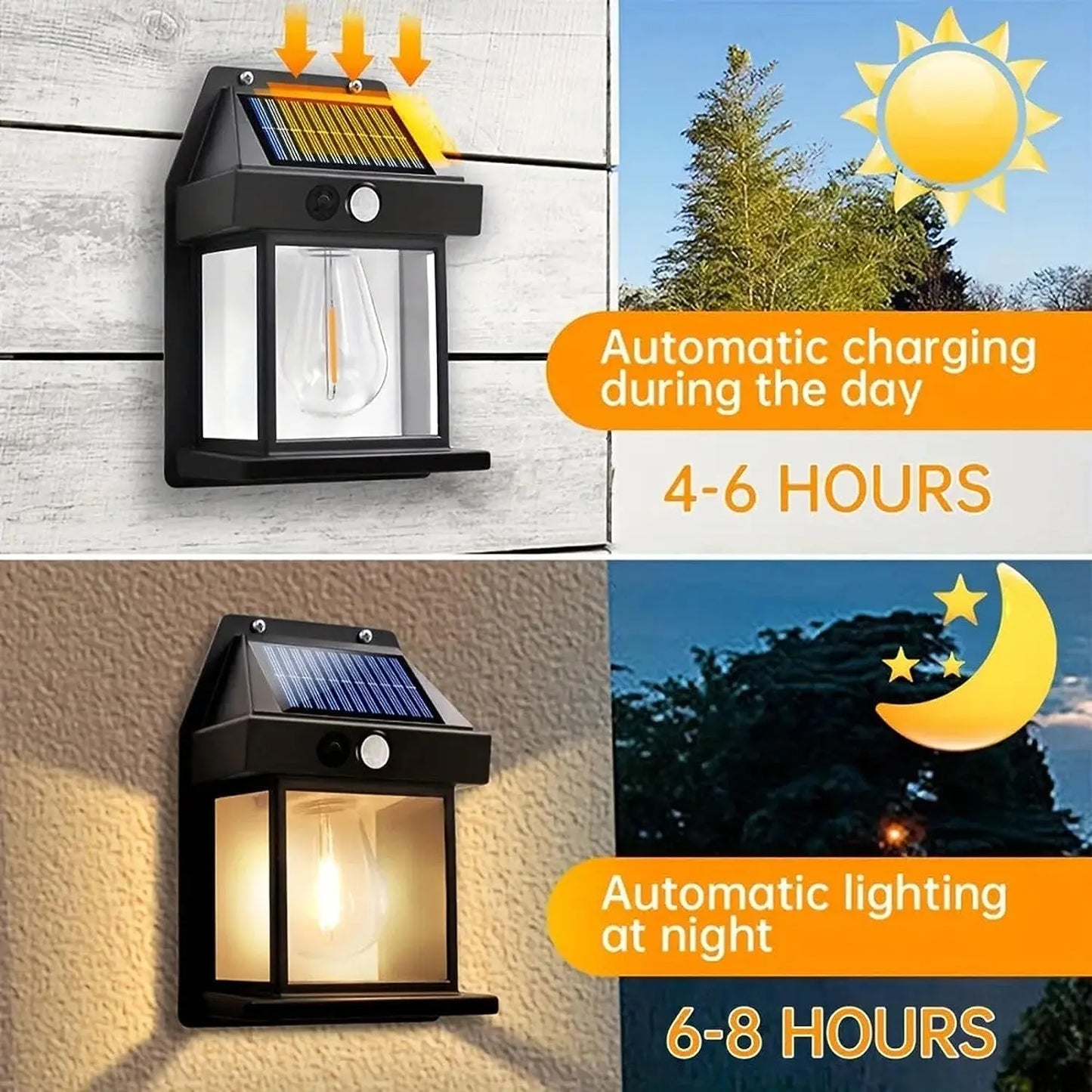 Outdoor Solar Wall Light Motion Sensor LED IP65 Waterproof Patio Garage