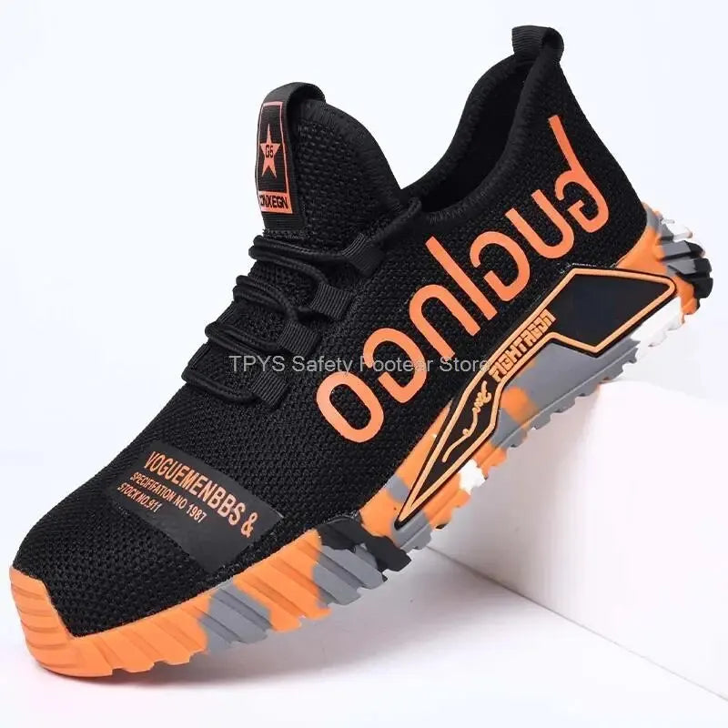 Men's Lightweight Steel Toe Safety Shoes – Breathable Anti-Puncture Boots