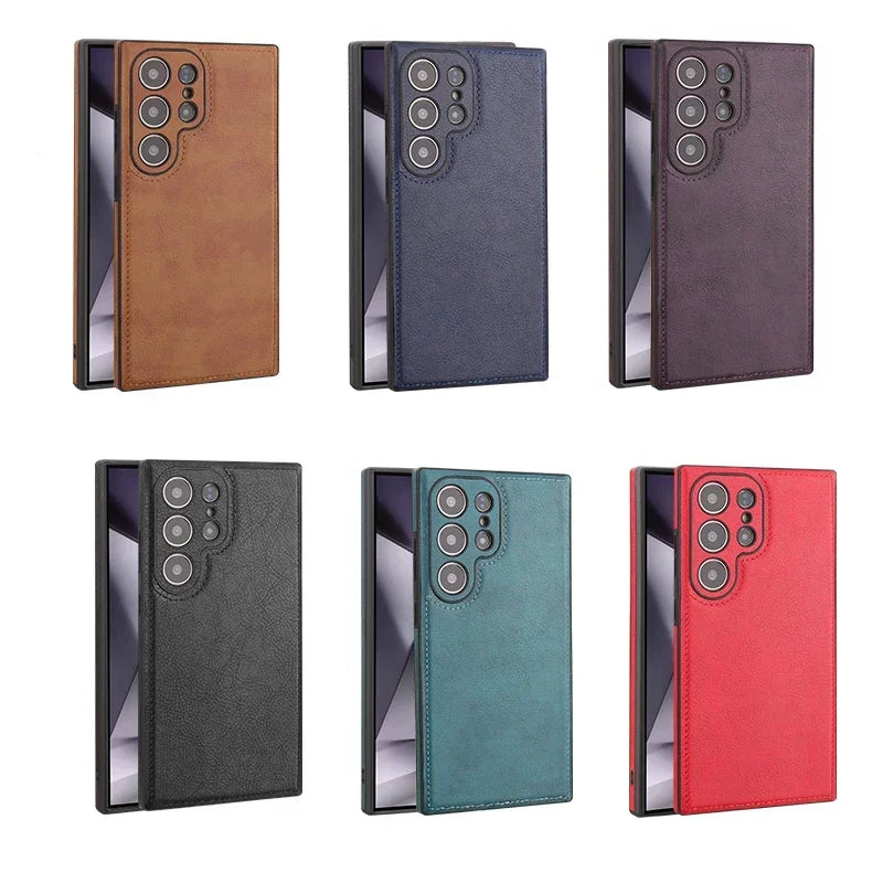 Luxury Vintage PU Leather Case Shockproof Soft Cover for Samsung Camera