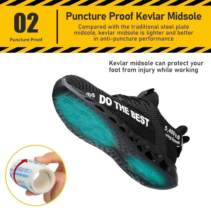 Unisex Steel Toe Safety Work Shoes Lightweight Anti-Puncture Sneakers