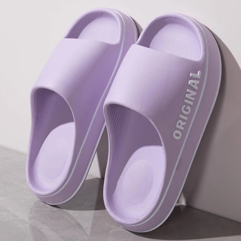 Unisex Letter Slides Slippers Thick Sole Anti-Slip Sandals for Summer