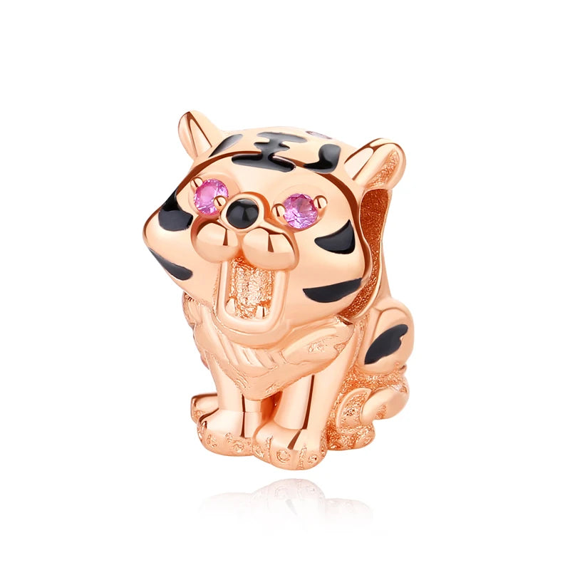 Silver Japanese Doll Fortune Cat Charm Bead for Bracelets