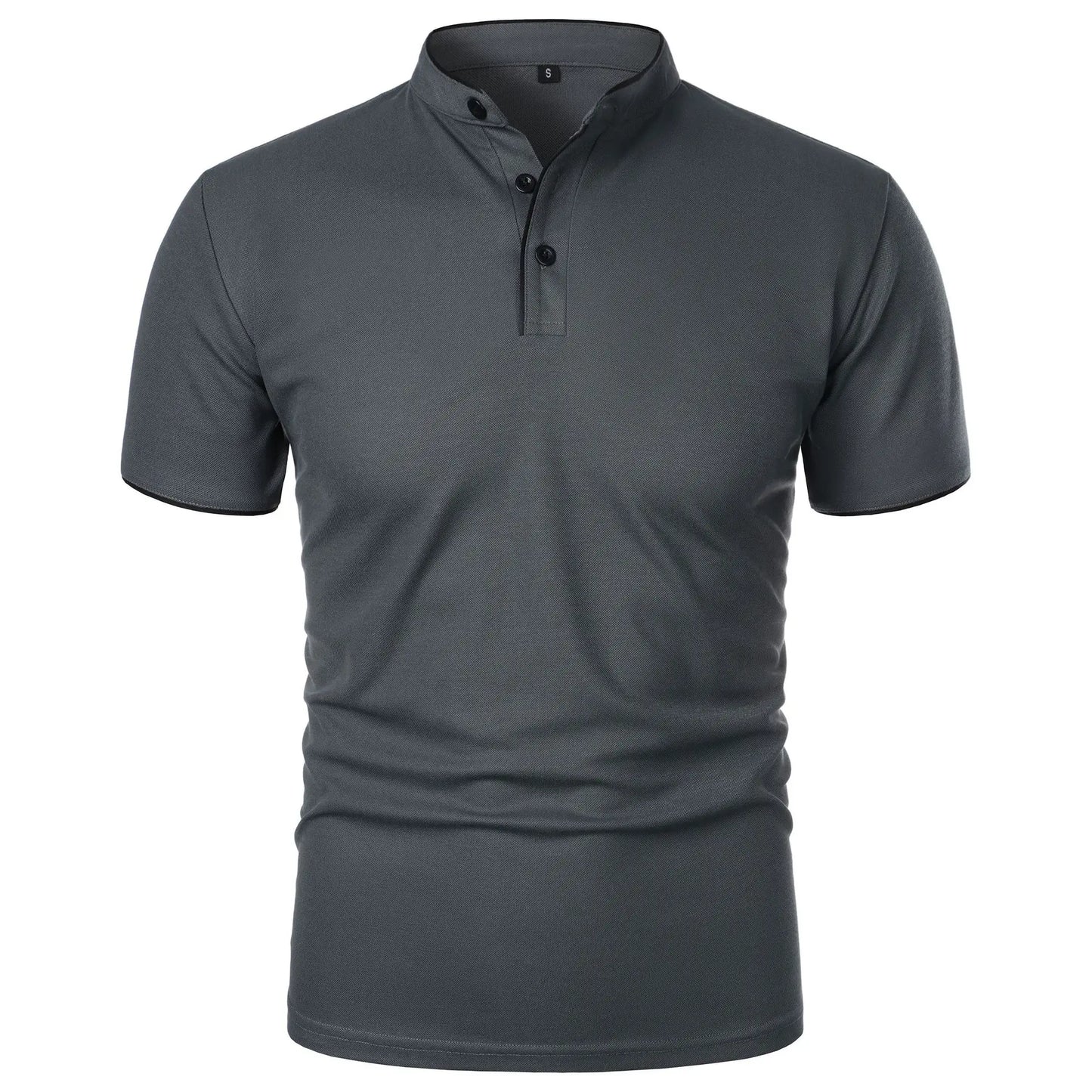 Men's Summer Polo Shirt  Short Sleeve, Solid Color, Casual, Trendy, Breathable, Loose Fit