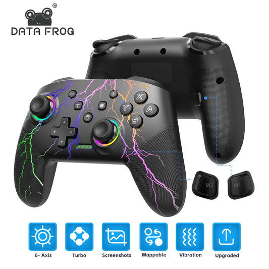 Wireless Controller For Nintendo Switch Pro Gamepad with Rechargeable Battery RGB Light