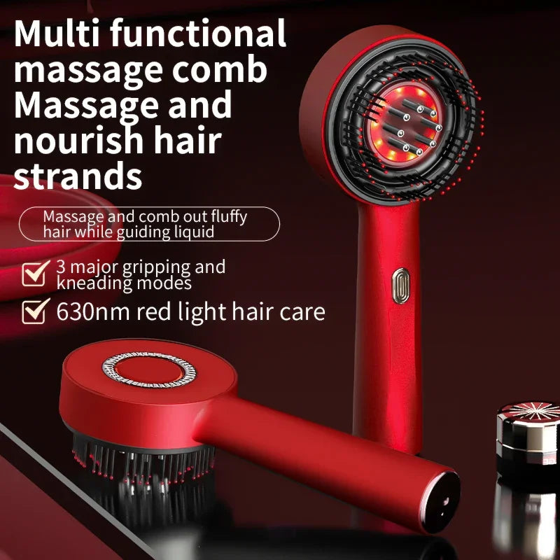 Electric Scalp Massage Comb Red Light Therapy Hair Growth Brush, Anti Hair Loss, Vibrating Oil Applicator