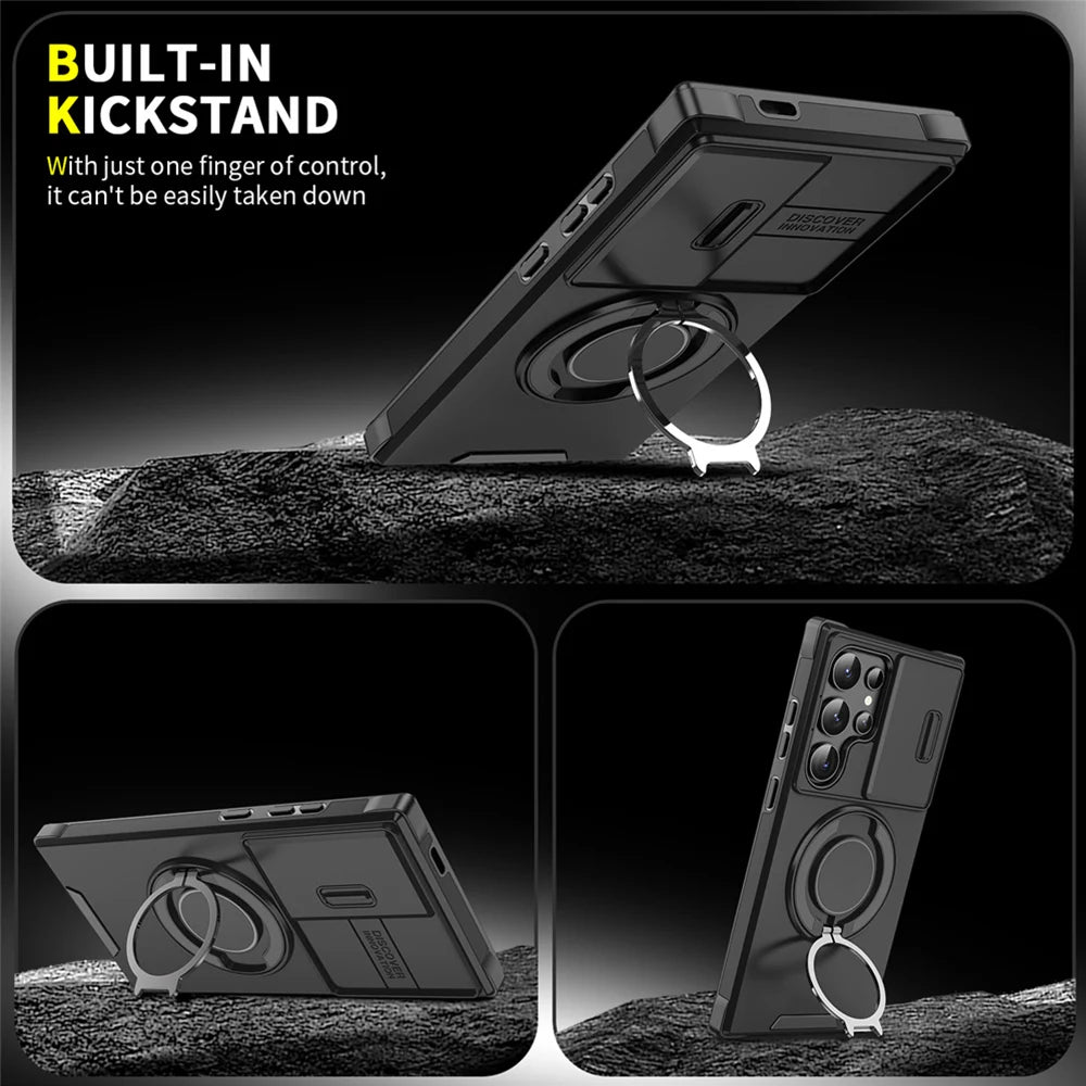 Slide Camera Protection Magnetic Stand Case for Samsung A05S Cover