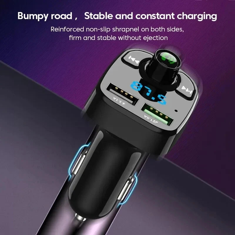 LED Car Bluetooth FM Transmitter Hands-Free QC3.0 PD USB Charger 5.0