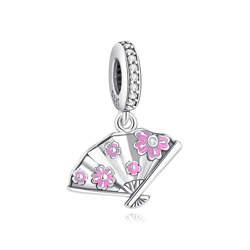 Silver Japanese Doll Fortune Cat Charm Bead for Bracelets