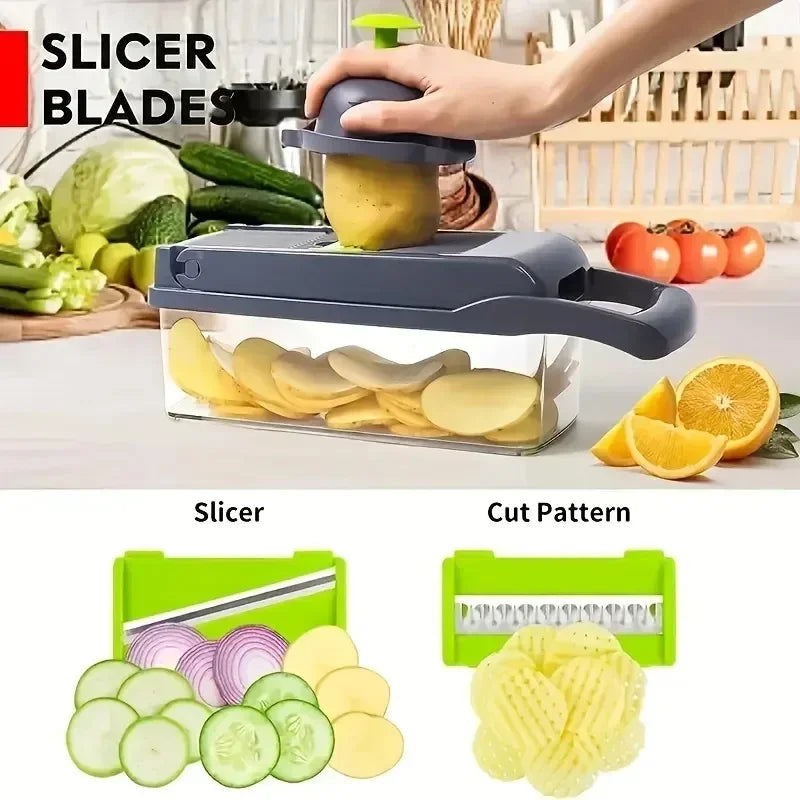 14 in 1 Multifunctional Vegetable Chopper Handle Food Grate Food Chopper Vegetable Slicer Dicer Cut Kitchen Items cocina