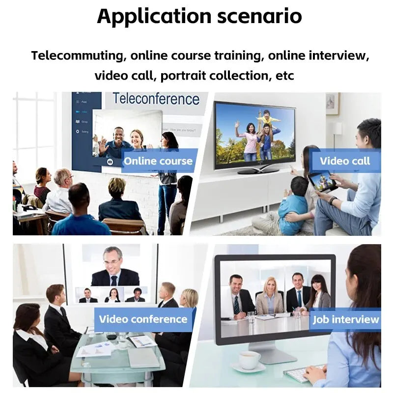1080P HD USB Webcam with Microphone for PC Laptop Video Call & Streaming