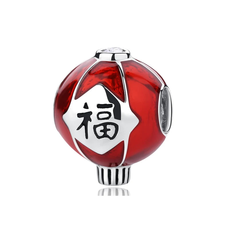 Silver Japanese Doll Fortune Cat Charm Bead for Bracelets