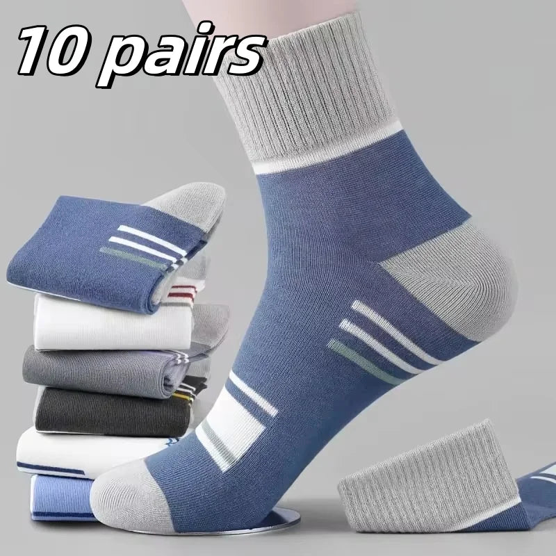 10 Pairs Men's Bamboo Socks Breathable Cotton Winter Business