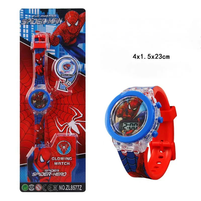 Kids Cartoon Watch LED Spiderman Shark Mickey Boys Girls Student Gift