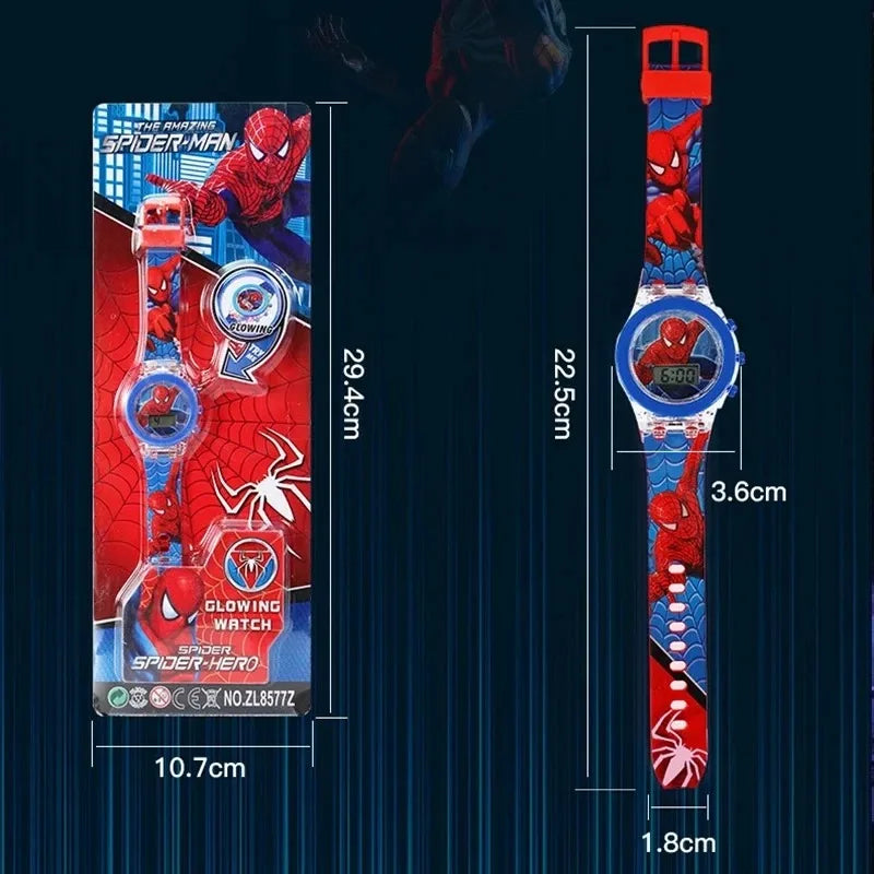 Kids Cartoon Watch LED Spiderman Shark Mickey Boys Girls Student Gift