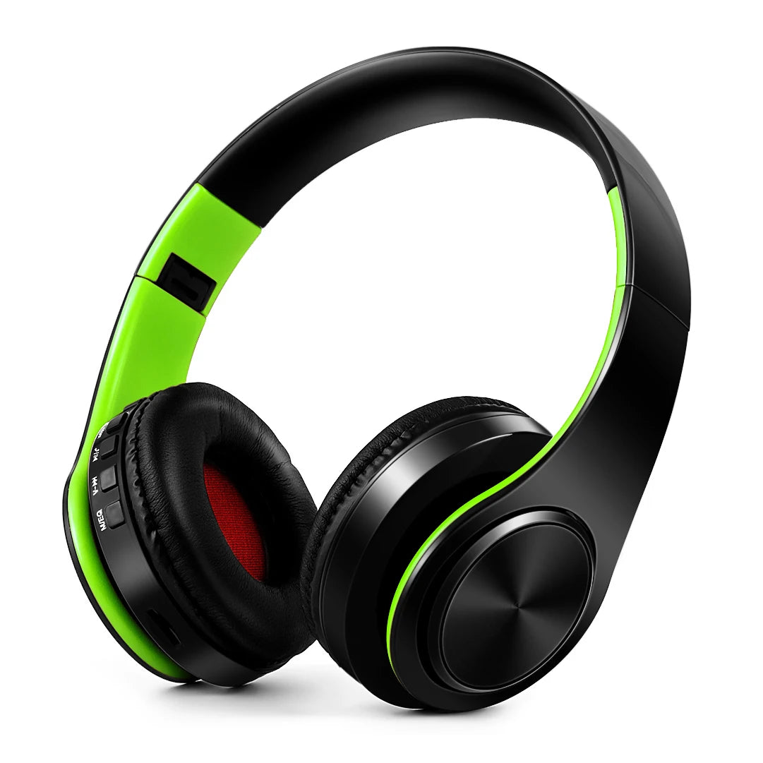 Gold Wireless Bluetooth Headphones w/Mic & 3.5mm Jack for iPhone Samsung