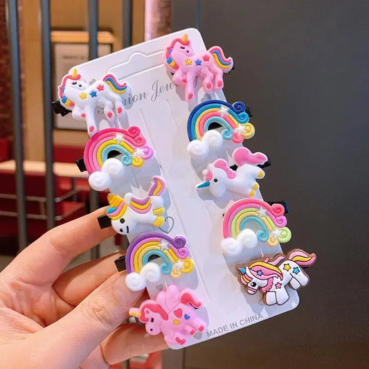 10PCS Girls Cute Unicorn Hair Clips Kids Hairpins Barrettes Accessories