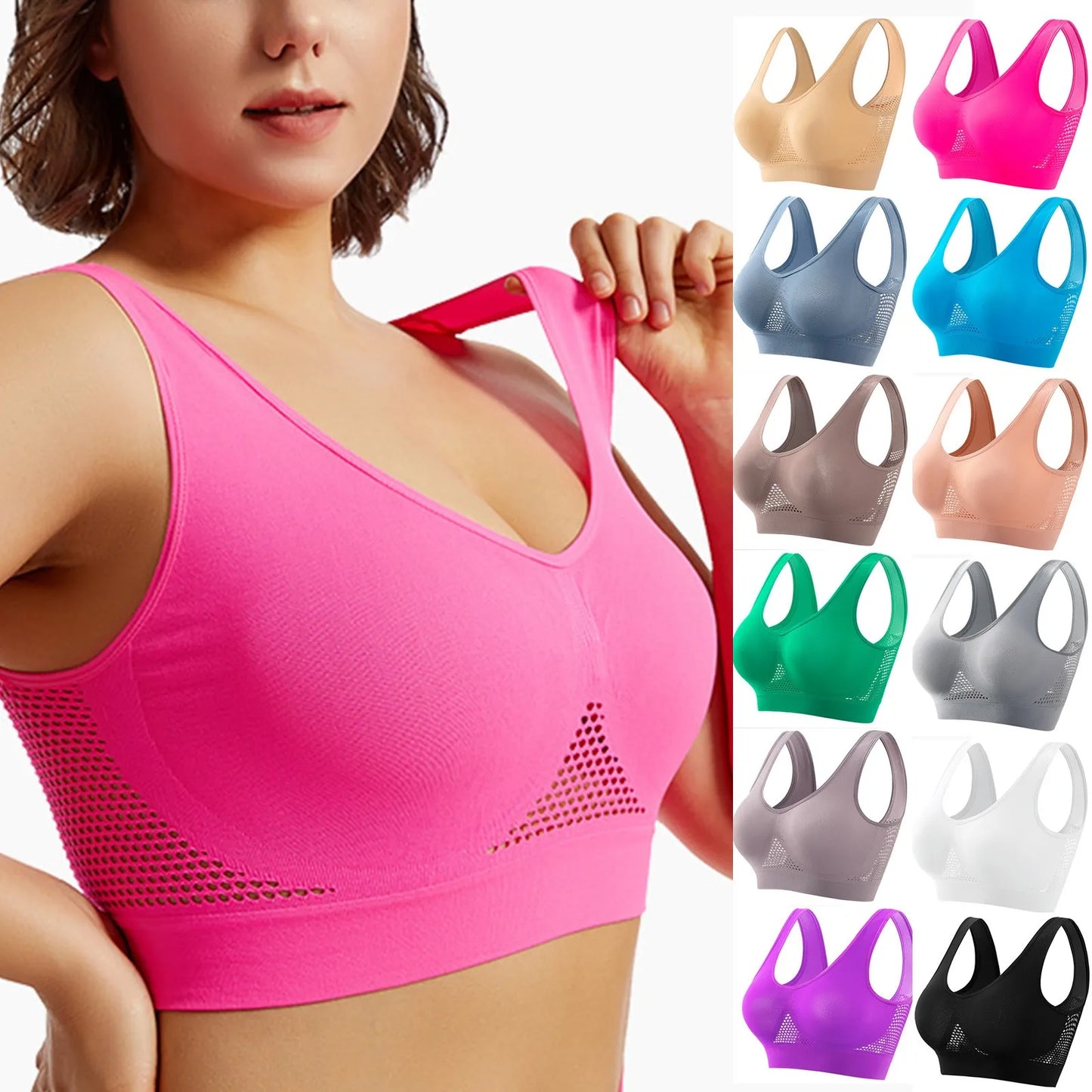 Shockproof Sports Bra with Stylish Back  High Support Yoga Vest for Women