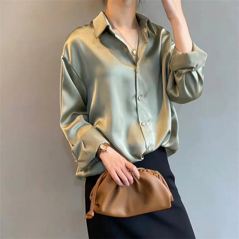 Sophisticated Lady Blouse  Versatile Long Sleeve Shirt