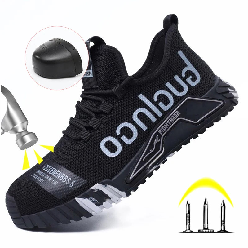 Men's Lightweight Steel Toe Safety Shoes – Breathable Anti-Puncture Boots