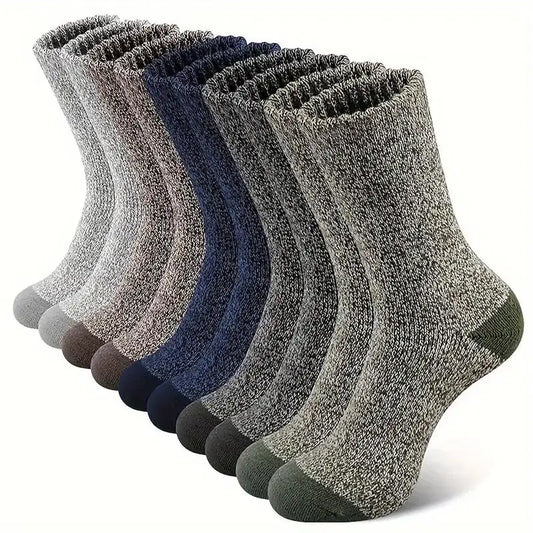 5 Pairs Men's Merino Wool Socks Thick Thermal Hiking Winter