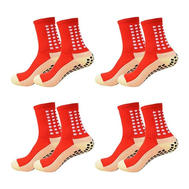 4 Pairs Anti-Slip Sports Socks – Grip Football, Basketball, Tennis, Cycling & Yoga Socks for Men & Women