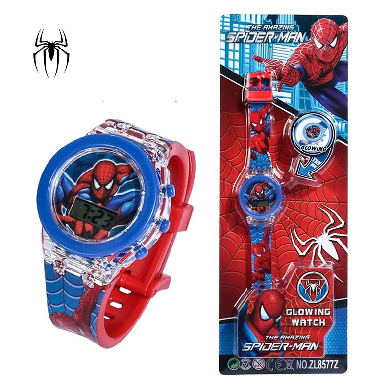 Kids Cartoon Watch LED Spiderman Shark Mickey Boys Girls Student Gift