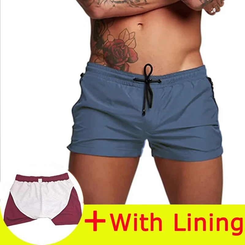 Mens  Swimwear Sexy Swim Briefs, Beach Board Shorts, Sporty Surf Trunks