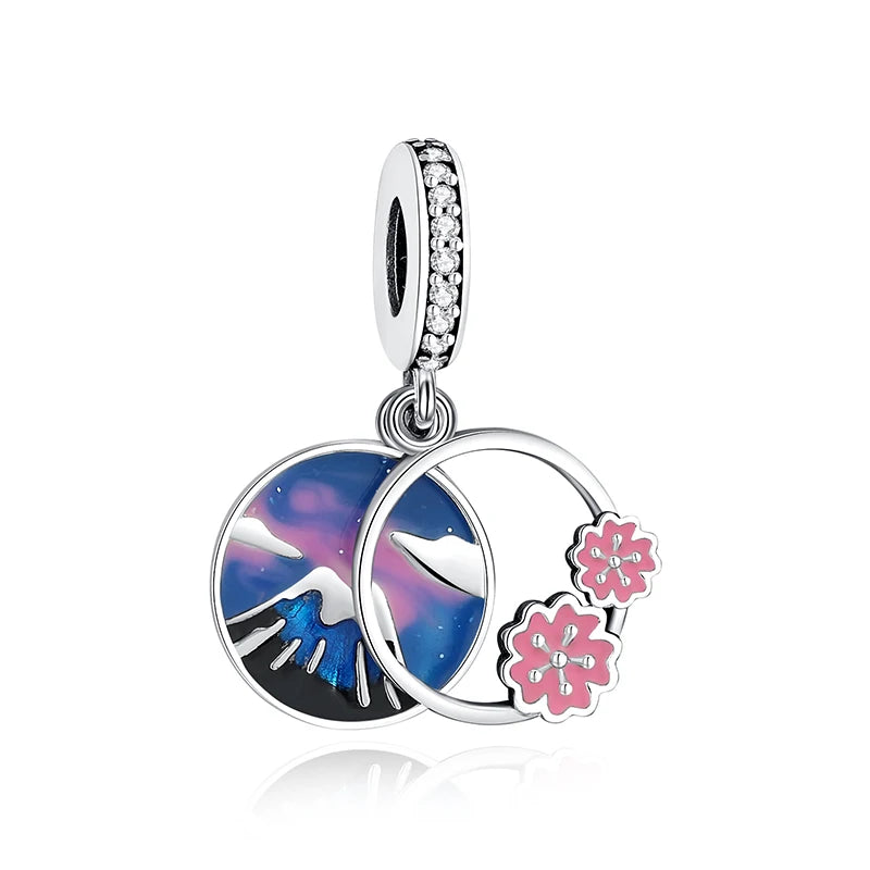 Silver Japanese Doll Fortune Cat Charm Bead for Bracelets
