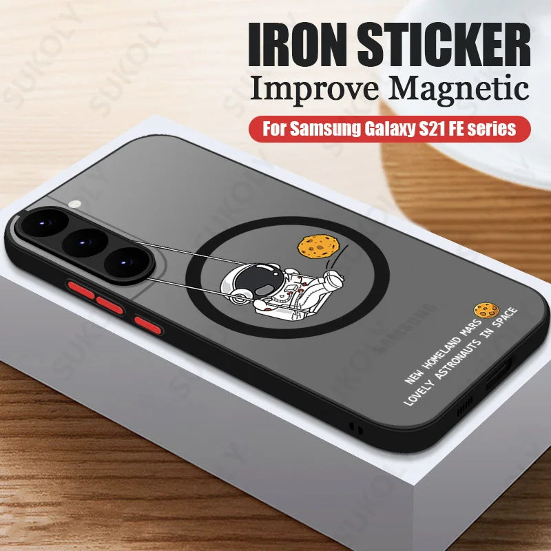 Magnetic Astronaut Case for Samsung Galaxy MagSafe Hard PC Back Cover