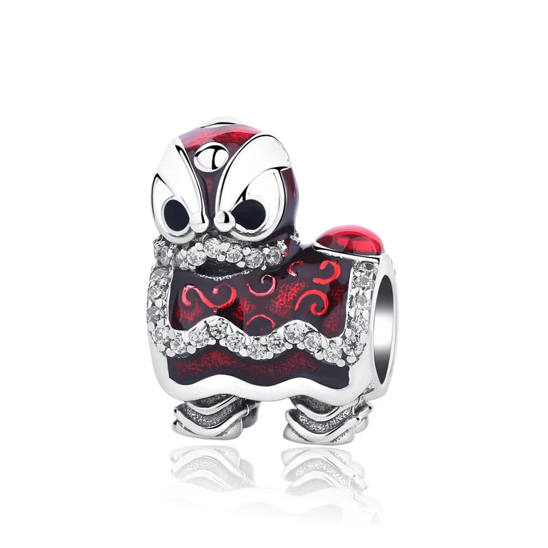 Silver Japanese Doll Fortune Cat Charm Bead for Bracelets