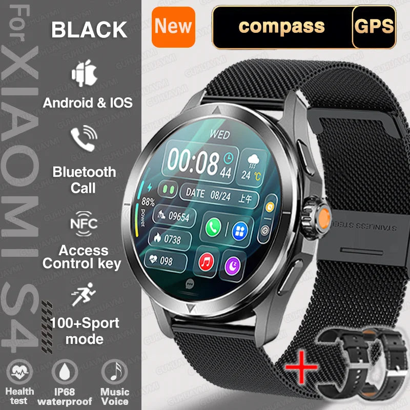 S4 Ultra Rugged Outdoor Smartwatch with AMOLED Display, GPS, NFC & Bluetooth Calling