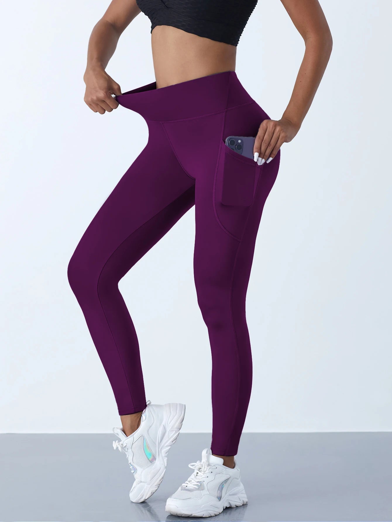 Women's High Waist Yoga Leggings – Stretch Tights with Pockets for Fitness