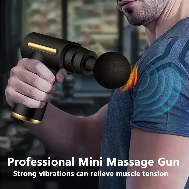 Mini Massage Gun Deep Tissue Percussion Massager for Neck, Back, Muscle Pain Relief, USB Rechargeable