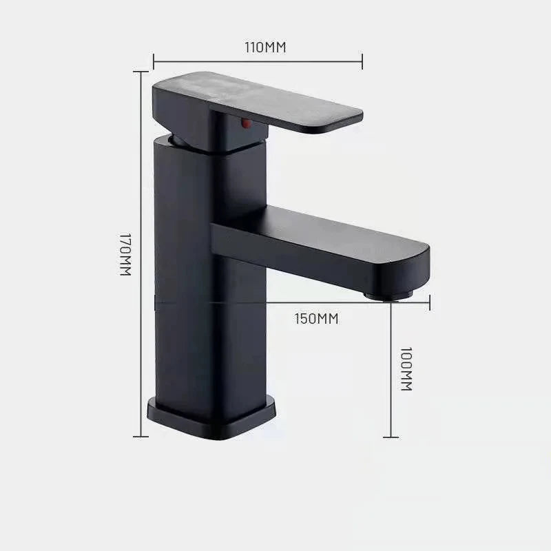 Black/Chrome Bathroom Sink Faucet Hot & Cold Mixer Deck Mounted Tap