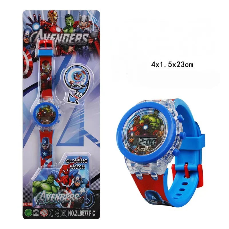 Kids Cartoon Watch LED Spiderman Shark Mickey Boys Girls Student Gift