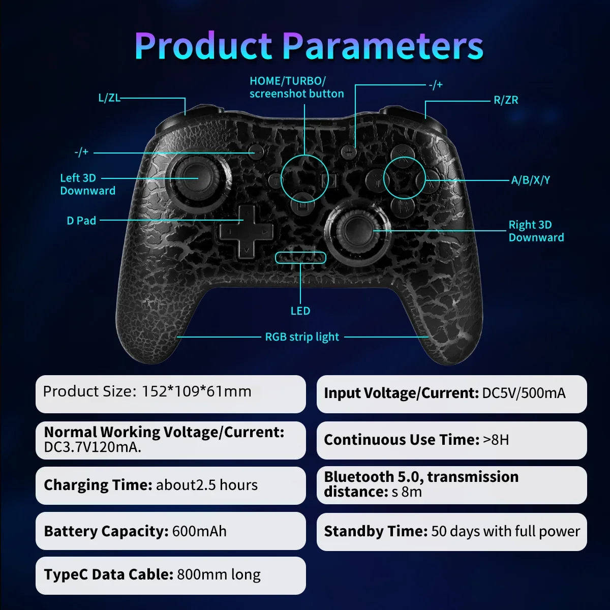 GAMINJA RGB Wireless Gamepad CRACK PROCESS For Nintendo Switch TV Box PS3 Joystick Six Axis Gyroscope Dual Vibration