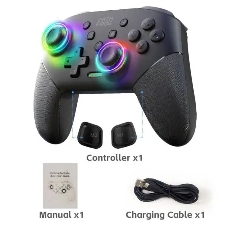 Wireless Controller For Nintendo Switch Pro Gamepad with Rechargeable Battery RGB Light